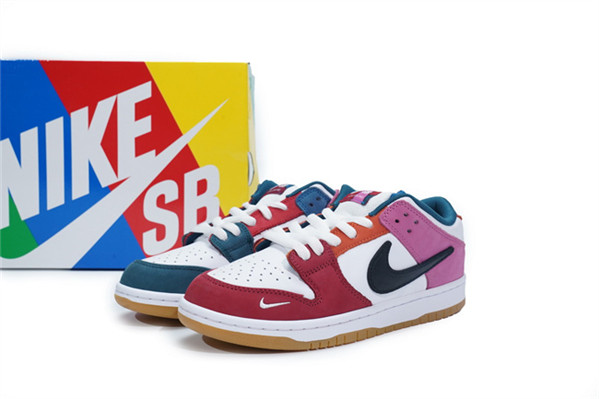 Men's Dunk Low White/Red/Pink/Blue Shoes 244